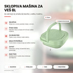 Sklopiva mašina za pranje veša 8L — naslovna infografika